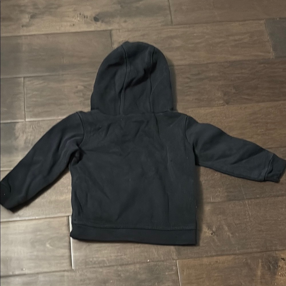 4/$20 Nike logo  Kids Black Hoodie sweater size 24 months, pocket - Picture 4 of 7